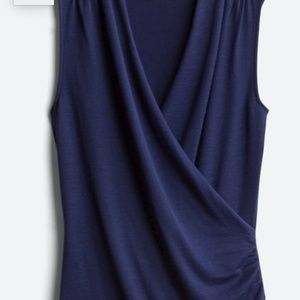 Benni Wrap Front Ruched Knit Top-NWOT